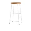 Tabouret de bar Cornet 65 cm, Oiled oak-cream white