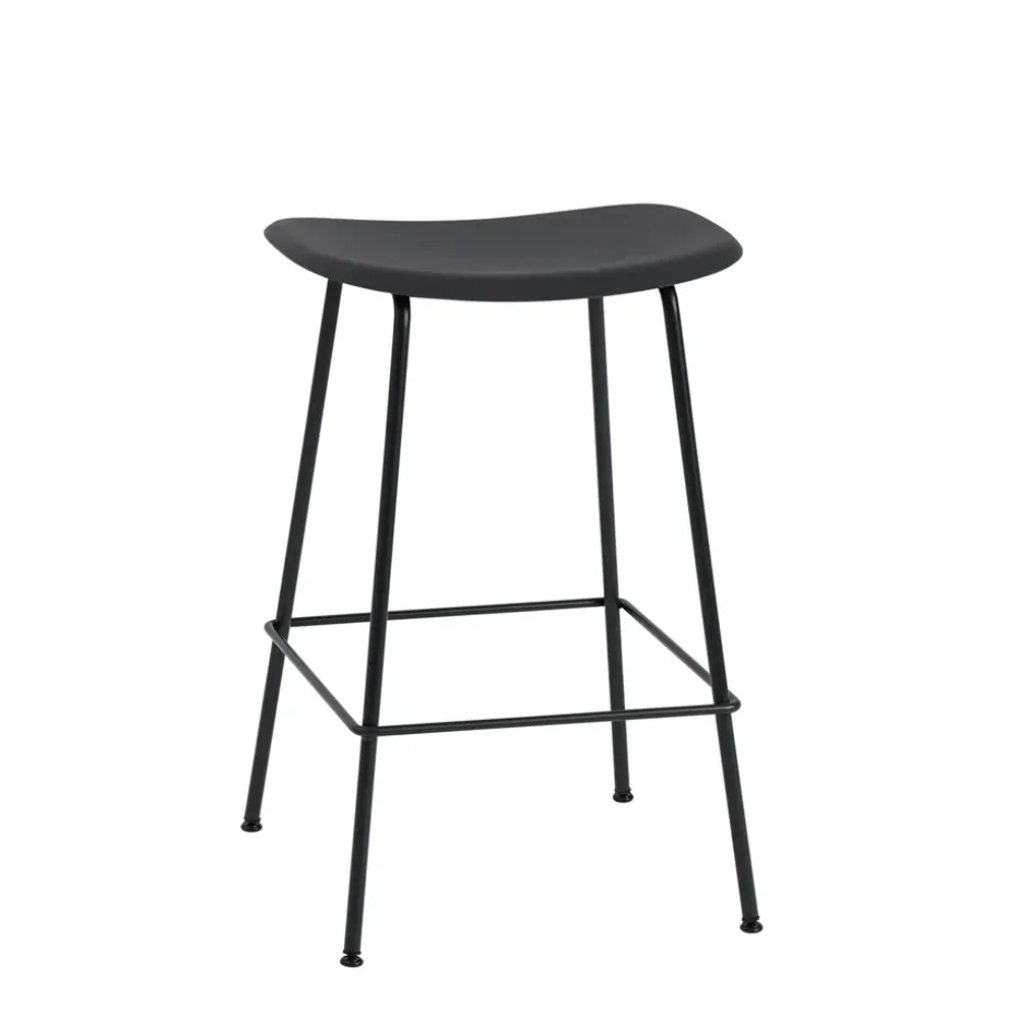 Tabouret de bar Fiber Tube 65 cm, noir