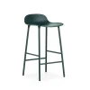 Tabouret de bar Form bas, green, pieds en acier laqué vert