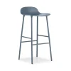 Tabouret de bar Form haut, blue, pieds en acier laqué bleu
