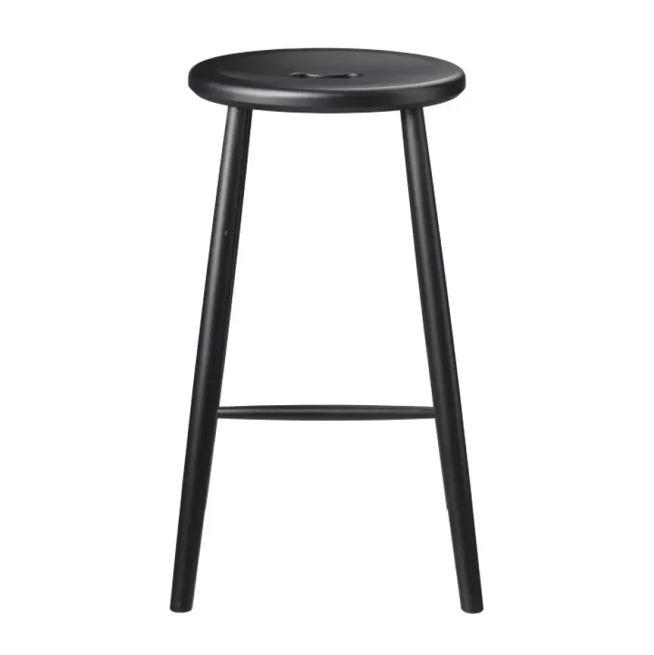 Tabouret de bar J27C, Beech black painted