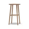 Tabouret de bar Miss Button, chêne huilé naturel, haut