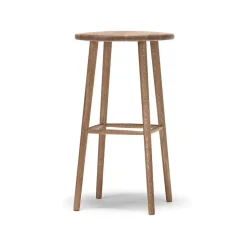 Tabouret de bar Miss Button, chêne huilé naturel, haut