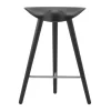 Tabouret de bar ML42 69 cm, Hêtre teinté noir-acier