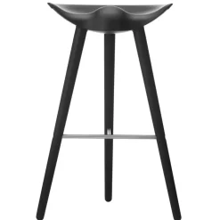 Tabouret de bar ML42 77 cm, Hêtre lasuré noir-acier