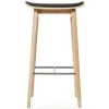 Tabouret de bar NY11 assise cuir chêne 65 cm, Ultra black