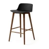 Tabouret de bar Rely HW118, Black-noyer laqué, 65 cm