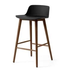 Tabouret de bar Rely HW118, Black-noyer laqué, 65 cm