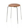 Tabouret en cuir Dot, Noyer