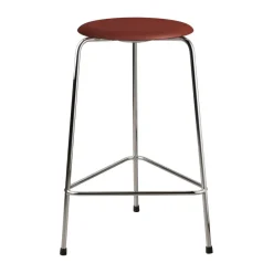 Tabouret haut en cuir Dot, Chestnut