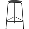 Tabouret haut en cuir Dot, Noir cow-boy