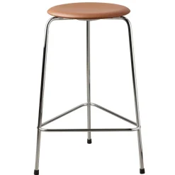 Tabouret haut en cuir Dot, Walnut