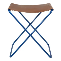 Tabouret Nola cuir, Intense blue