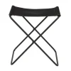 Tabouret Nola cuir, Noir, 45 cm
