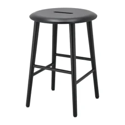 Tabouret Norrabo 45 cm, Chêne laqué noir