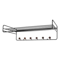 Étagère à chapeaux Bill Hat Rack, Marron foncé-noir