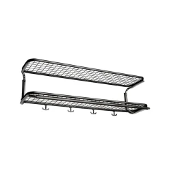 Étagère à chapeaux Classic 650, noir/chrome, 2 niveaux, 70 cm