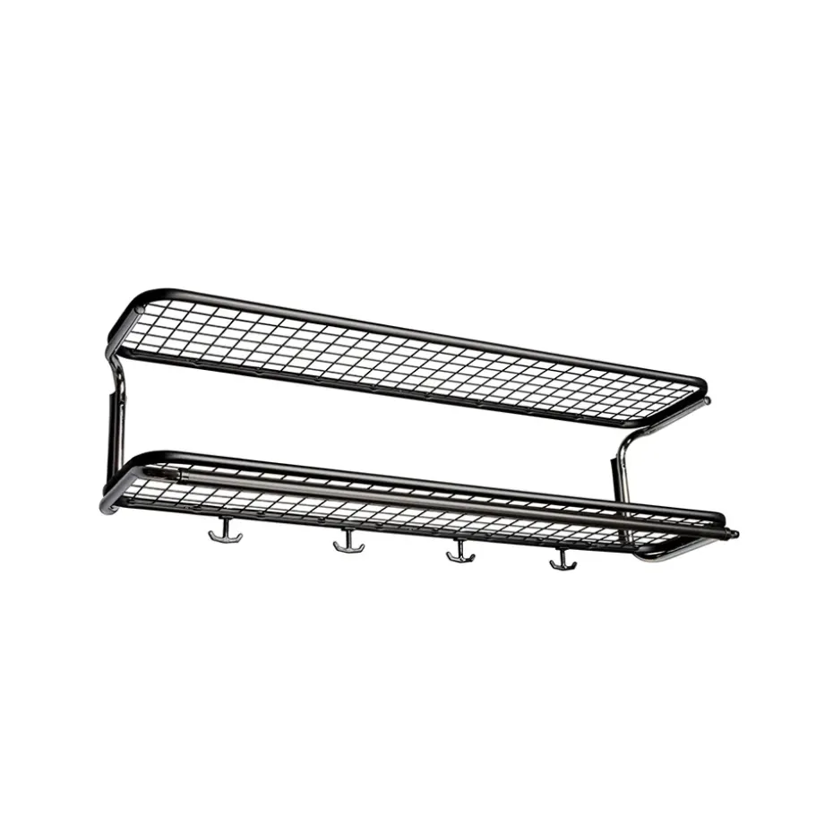 Étagère à chapeaux Classic 650, noir/chrome, 2 niveaux, 70 cm