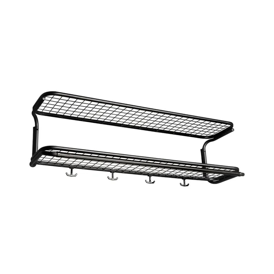 Étagère à chapeaux Classic 650, noir/noir, 2 niveaux, 120 cm