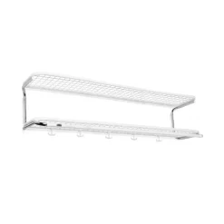 Étagère à chapeaux Classic 650, blanc/chrome, 2 niveaux, 110 cm