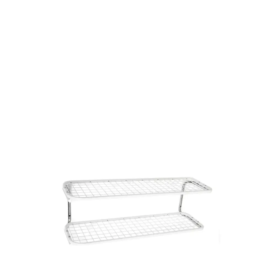 Étagère à chaussures Classic 650, blanc/chrome, 2 niveaux, 80 cm