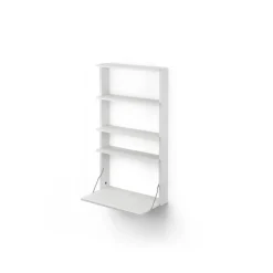 Étagère murale avec bureau Gridlock - M1-A4-0-D, White stained Ash