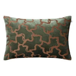 Taie Chand 40x60 cm, Forest green-cognac