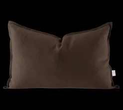 Taie d'oreiller en lin Calm 40x60 cm, Brun chocolat