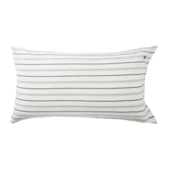 Taie d'oreiller Striped Cotton Poplin 50x90 cm, White