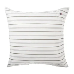 Taie d'oreiller Striped Cotton Poplin 65x65 cm, White