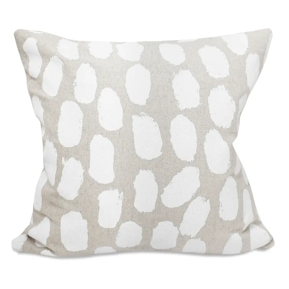Taie Dots 48x48 cm, Beige-blanc