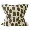 Taie Dots 48x48 cm, Beige-vert olive