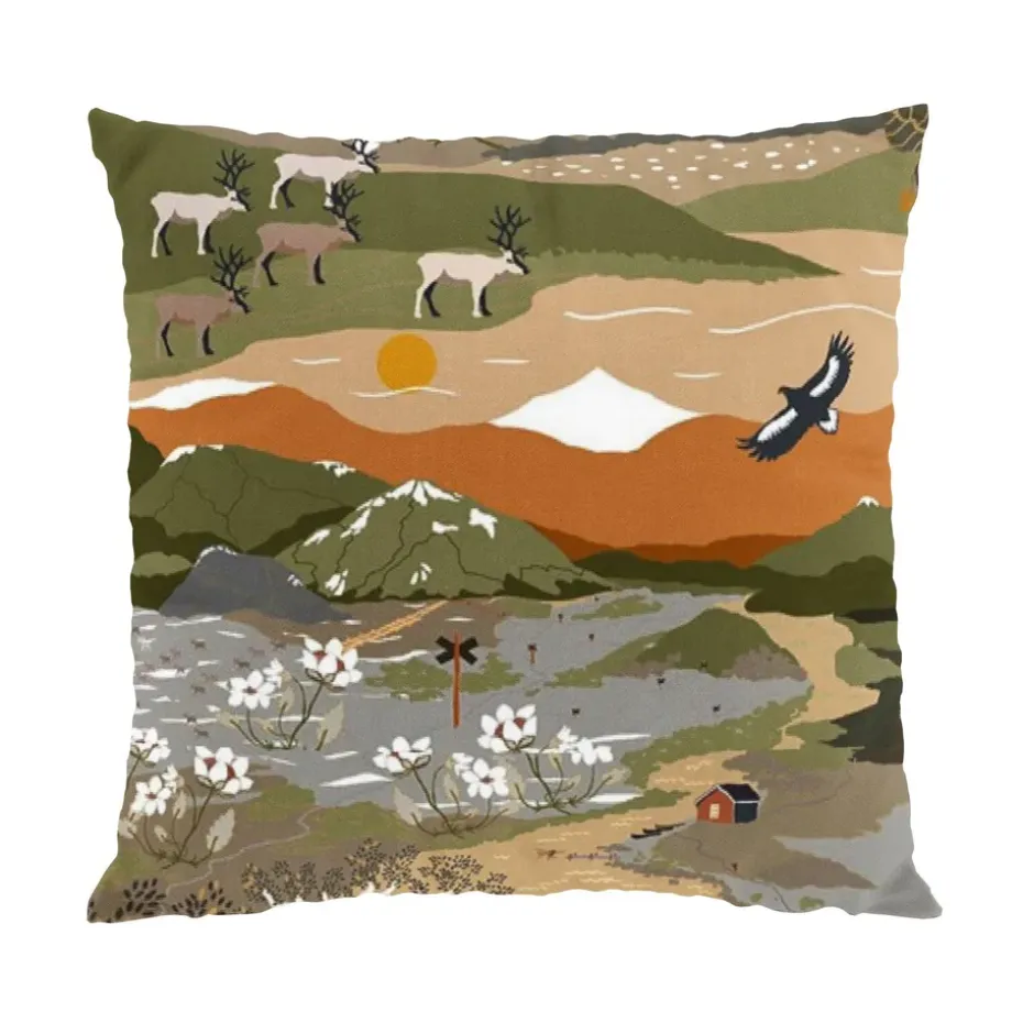 Taie Fjällvandring 47x47 cm, Vert-rost