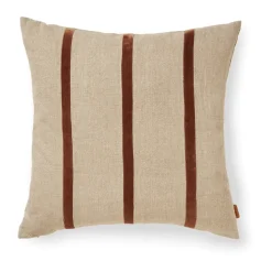 Taie Senti Stripe 50x50 cm, Linen-carob brown