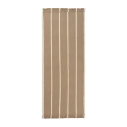 Tapis de couloir Calm kelim, Dark Sand, Off-white, 80x200 cm