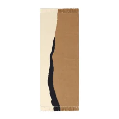 Tapis de couloir Soil Kelim, Dark sand-off white, 70x180 cm