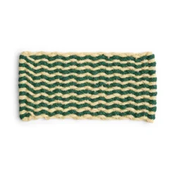 Tapis de porte Coco Stripe Wave, Dark green-white