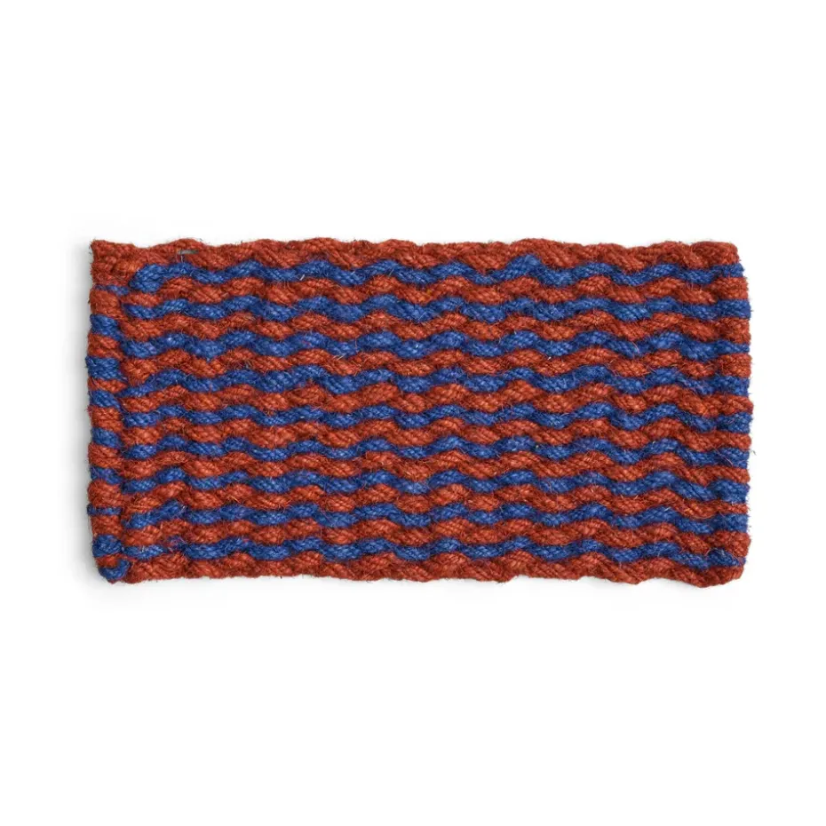 Tapis de porte Coco Stripe Wave, Brown-navy
