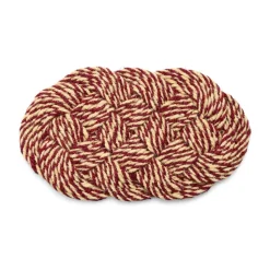 Tapis de porte Coco 40x80 cm, Swirl bordeaux-off white