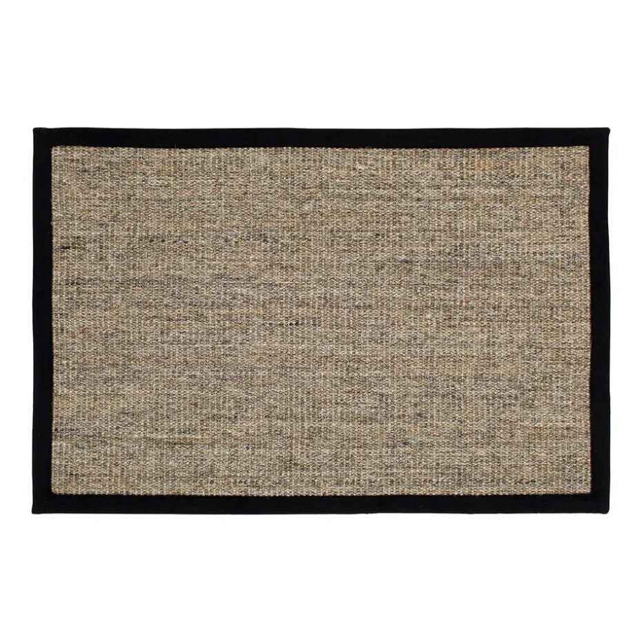Tapis de porte Jenny Sisal Nature-noir, 60x90 cm