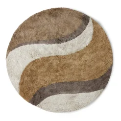 Tapis de salle de bain Natural waves Ø 120 cm, Natural multicolours