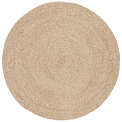 Tapis Ella Ø125cm, Blanc-Nature