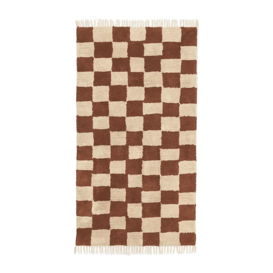 Tapis en coton Mara 80x150 cm, Sable chaud rouillé
