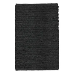 Tapis en jute Merida noir, 60x90 cm