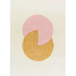 Tapis en laine Circles Rose, 200x300 cm
