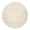 Tapis en laine Cloudy Ø160 cm, Blanc nature