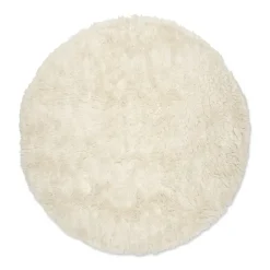 Tapis en laine Cloudy Ø160 cm, Blanc nature