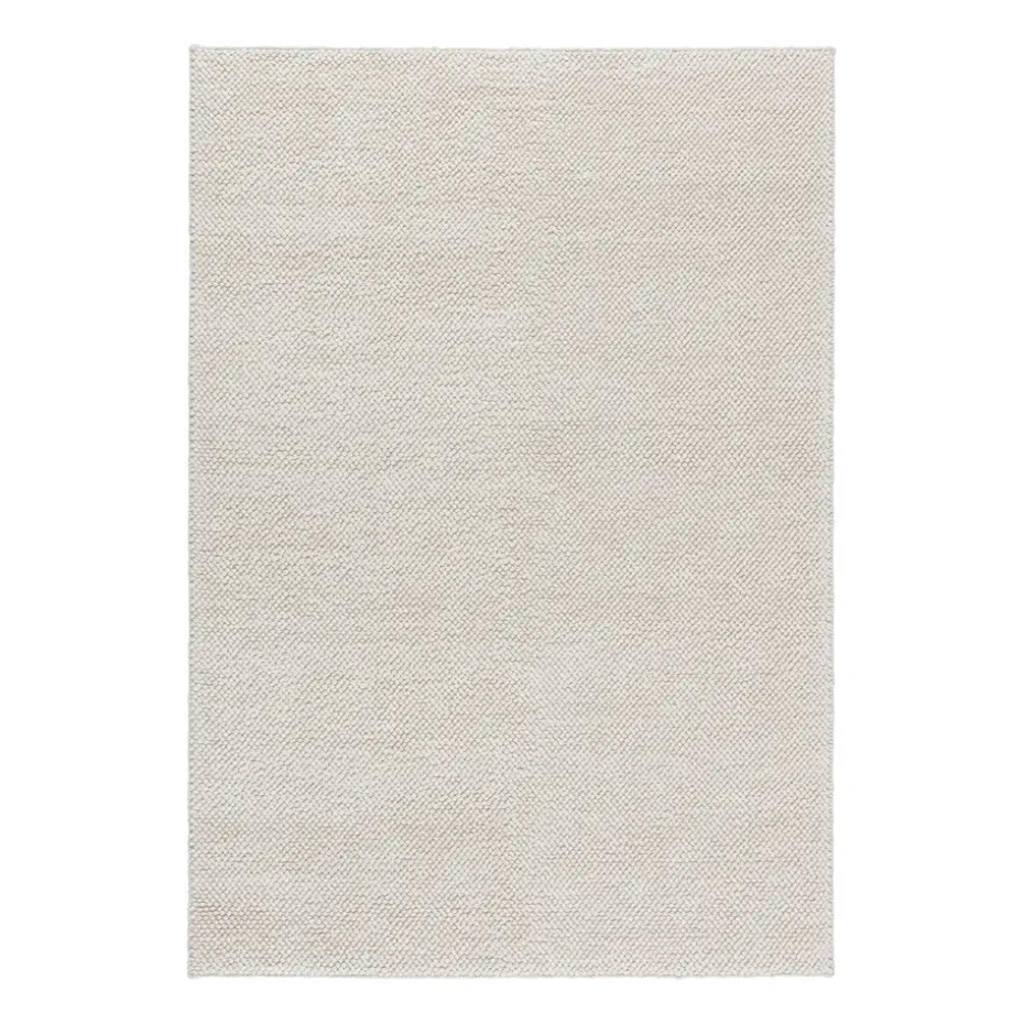 Tapis en laine Flock blanc nature, 170x240 cm