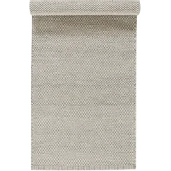 Tapis en laine Lea blanc nature, 80 x 240cm