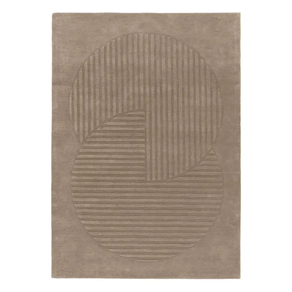 Tapis en laine Levels circles mole, 200x300 cm